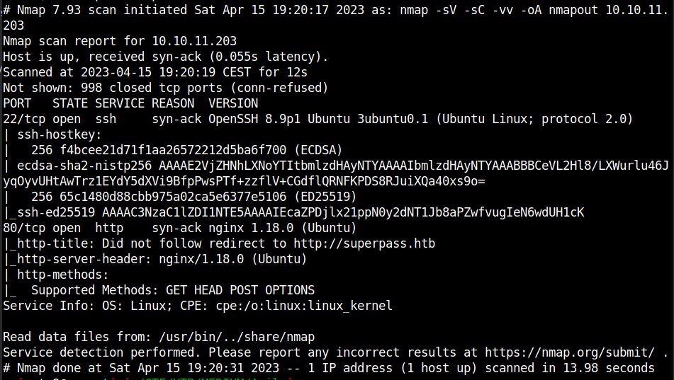Port Scanning nmap